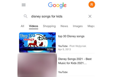 Disney Songs for Kids Search on Google Showing Porn Clip Instead is Every Parents' Nightmare
