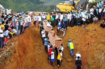 More Bodies to be Buried in Mass Grave after Myanmar Jade Mine Landslide That Killed Over 170