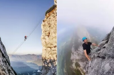 Man Climbs Austria’s Dangerous 700-metre High Sky Ladder; Watch At Your Own Risk