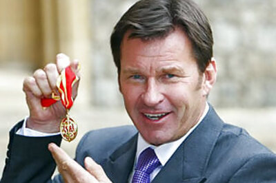 Golfer Faldo knighted by Queen Elizabeth II