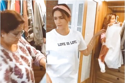 'Messy Girls' Kriti and Nupur Sanon Clean up Closet with Mother's Help, Enjoy Head Massage Amid Janata Curfew