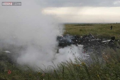 Burning wreckage, bodies scattered after airliner crashes in Ukraine