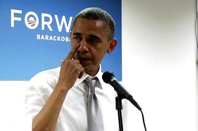 US: Obama wipes away tears while speaking to staff