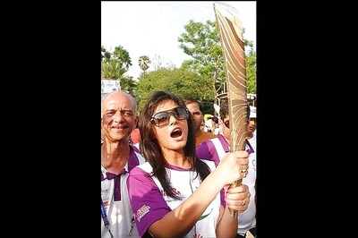 Neetu Chandra carries the Queen's Baton