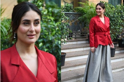 Kareena Kapoor Khan's Red Blazer With Grey Trousers Gives A Fresh Spin To Her Boss Babe Avatar