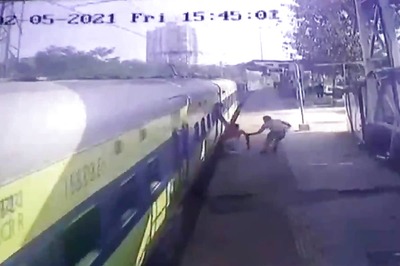 WATCH | Disabled Man Loses Balance While Boarding Moving Mumbai Local, Saved in Time by Railway Cop