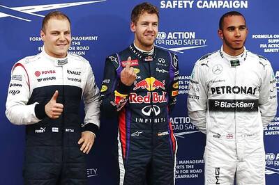 Bottas upstages rivals to qualify third in Canada