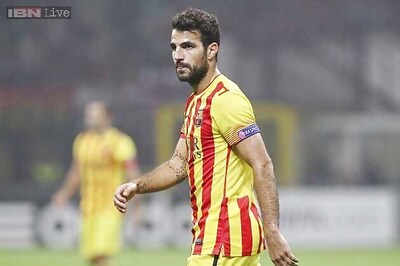 Cesc Fabregas back in training for Barcelona