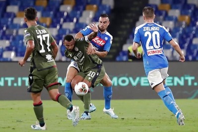 Serie A: Cagliari Snatch Shock Win at Napoli with Late Goal, Fiorentina Beat Sampdoria