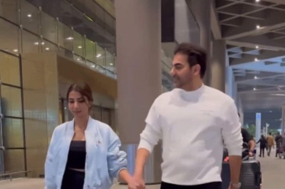 Arbaaz Khan And Sshura Khan Walk Hand-In-Hand Outside Mumbai Airport - Watch