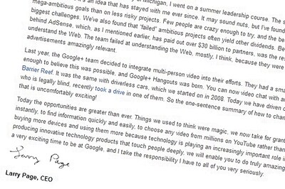 Larry Page reflects on past year as Google CEO